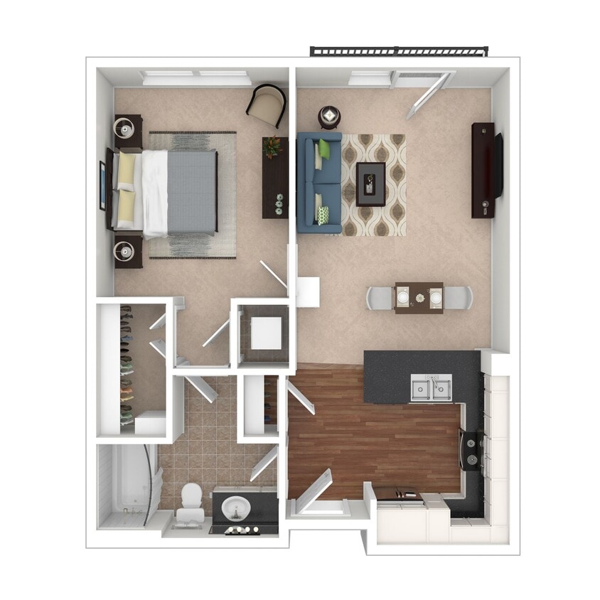 1 BD / 1 BA – 717 SF - A1