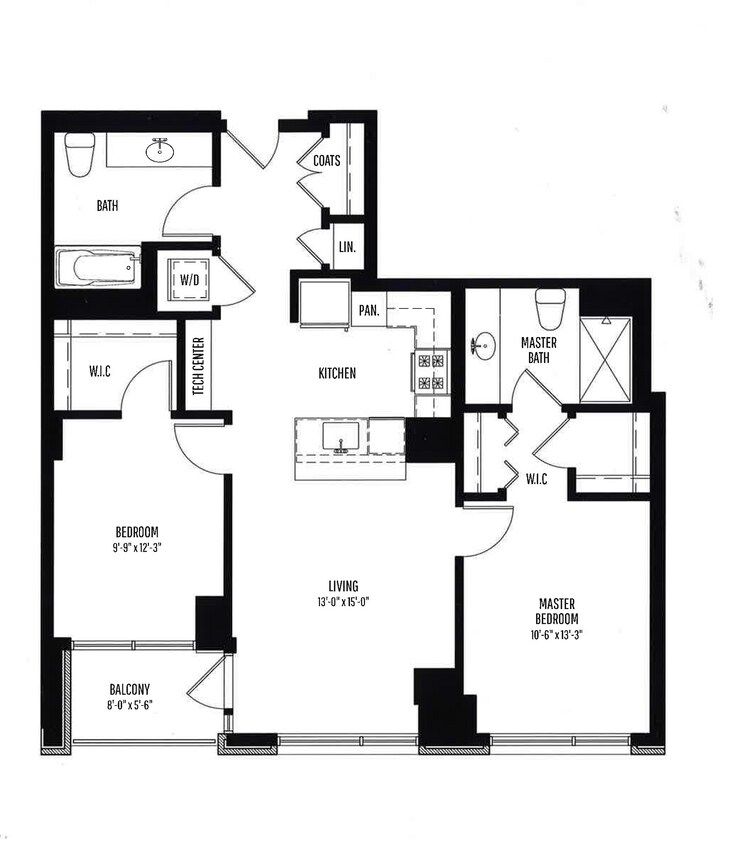 Floor Plan - 2 BR, 2 BTH