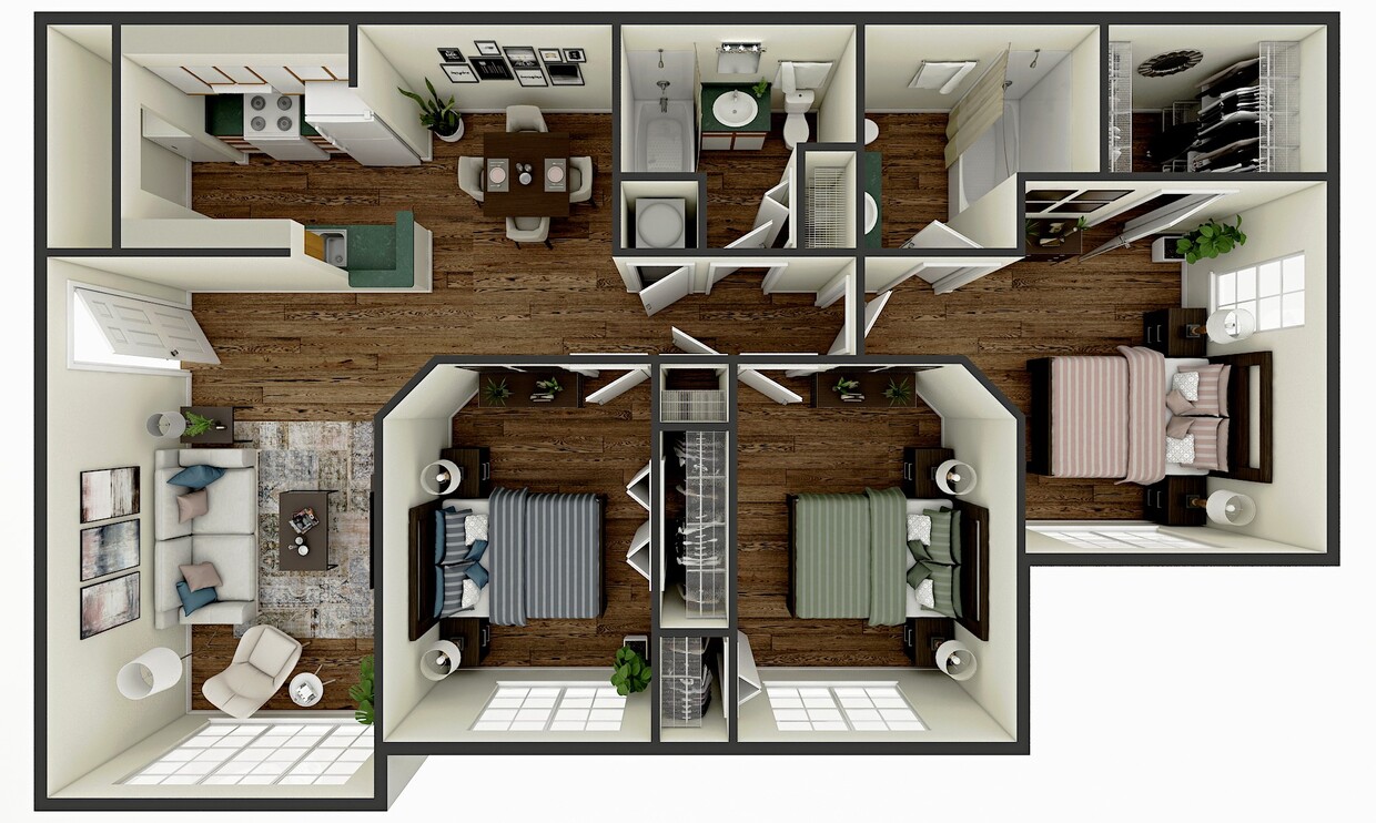 Floor Plan - 3 Bedroom 2 Bathroom