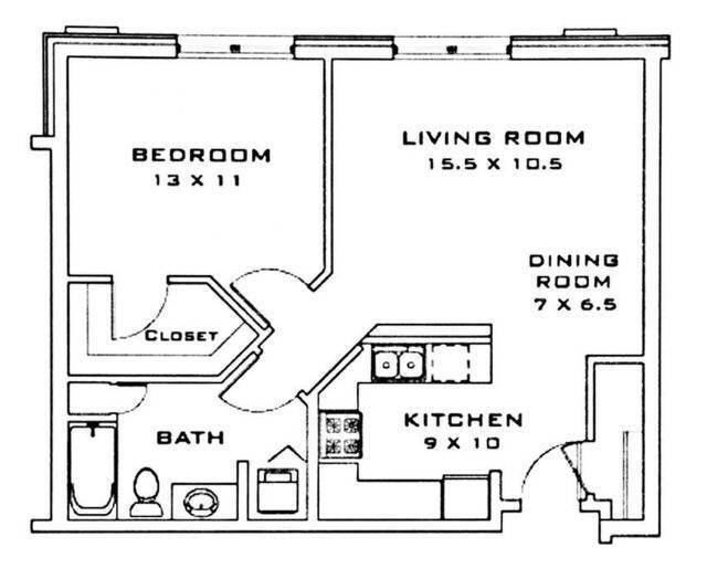 1 Bed / 1 Bath - 714 SF - 1 Bed / 1 Bath - 714 SF
