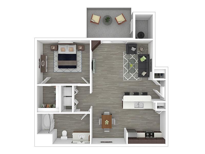 Floor Plan - 1x1-745- Classic