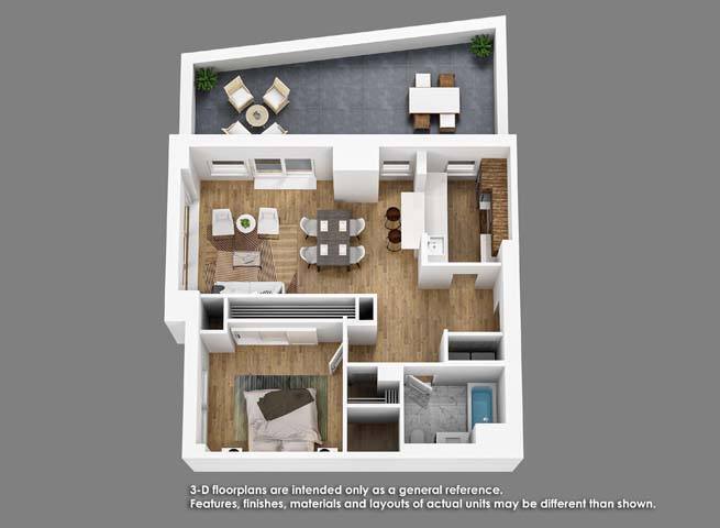 Floor Plan - 1 Bedroom 1 Bath- A07