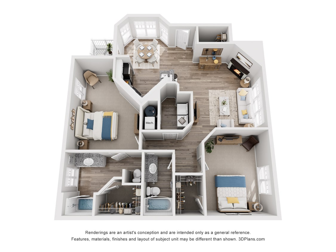 B7b_1295_2Bed_2Bath - B7b - Two Bedroom, Two Bathroom