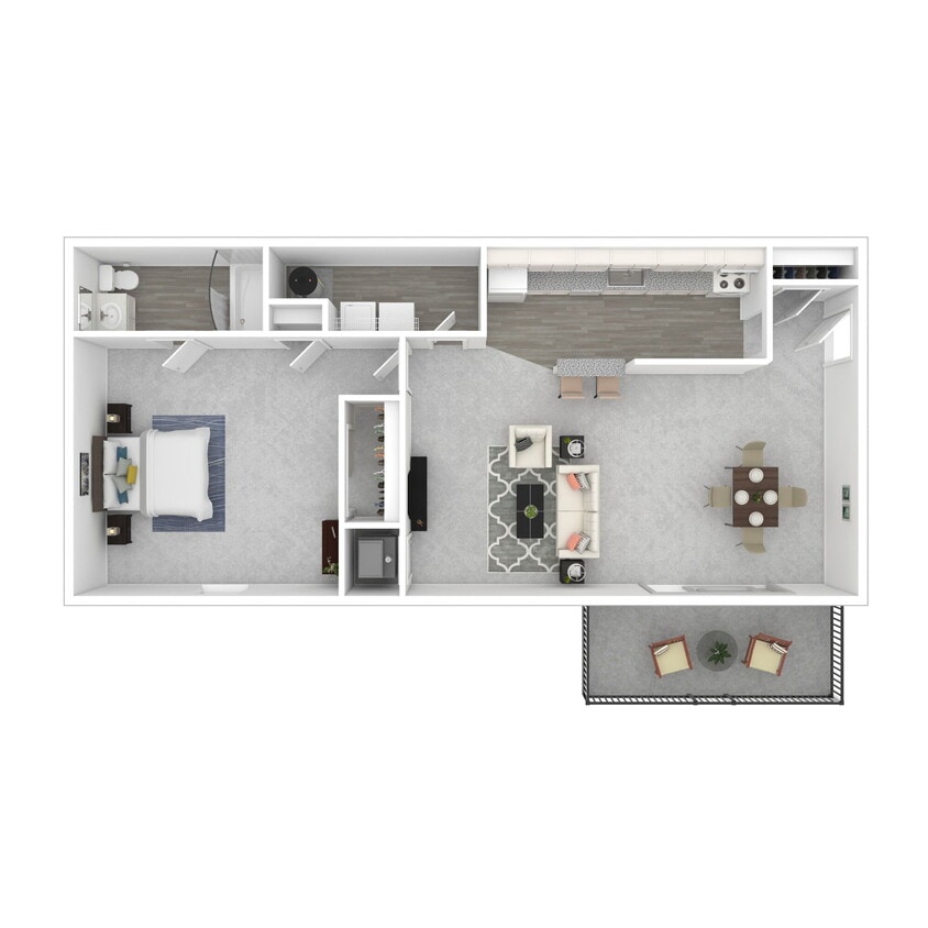 Floor Plan - 1 Bedroom/1 Bath at Parkwood
