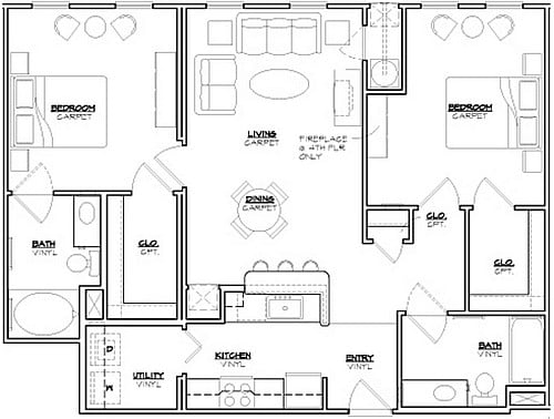 Jefferson at Dedham Station - Kennedy - 2 Beds - 2 Baths - 1117 Sq. ft. - Kennedy