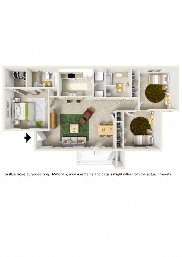 Floor Plan - 3 Bed 2 Bath Handicap Accessible