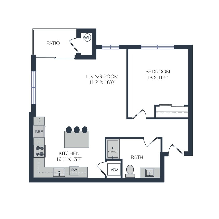 Floor Plan - One Bed One Bath B