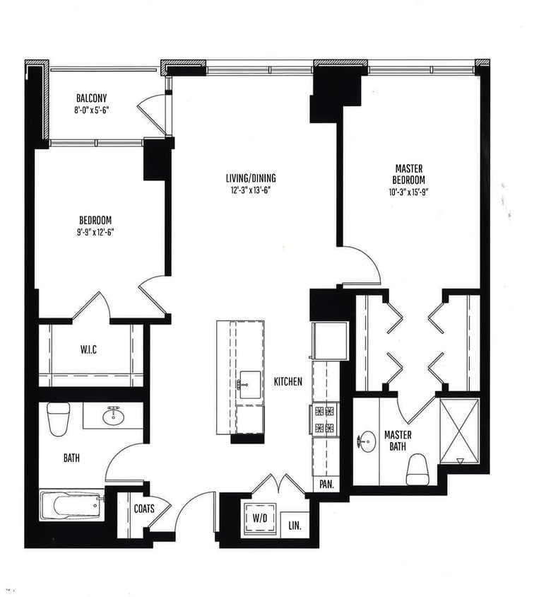 Floor Plan - 2 BR, 2 BTH