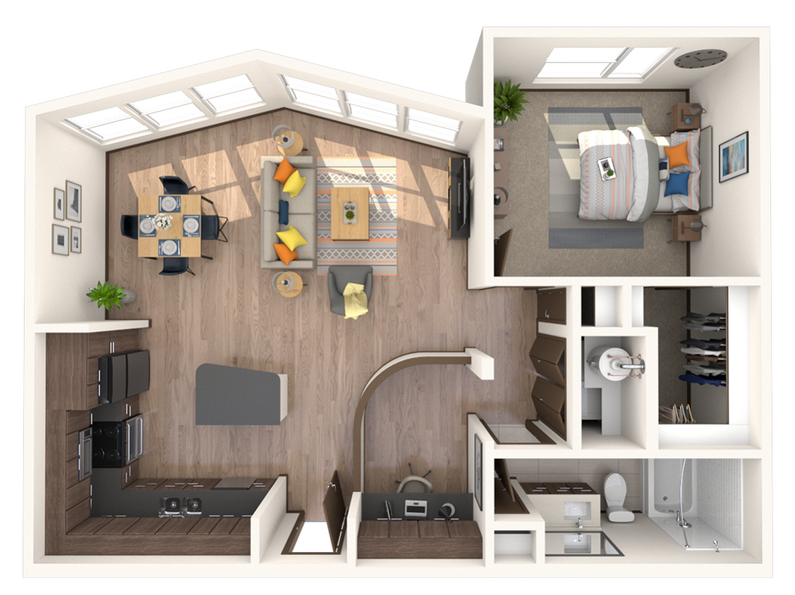 1 Bedroom | 1 Bath | 843 SF - A3