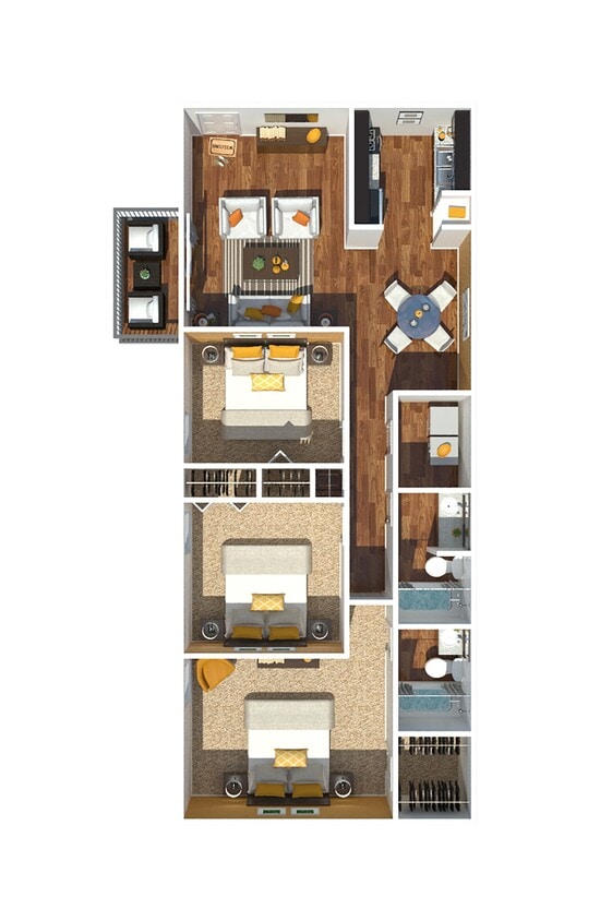 3 Bedroom 1180 - Three Bedroom | Two Bathroom