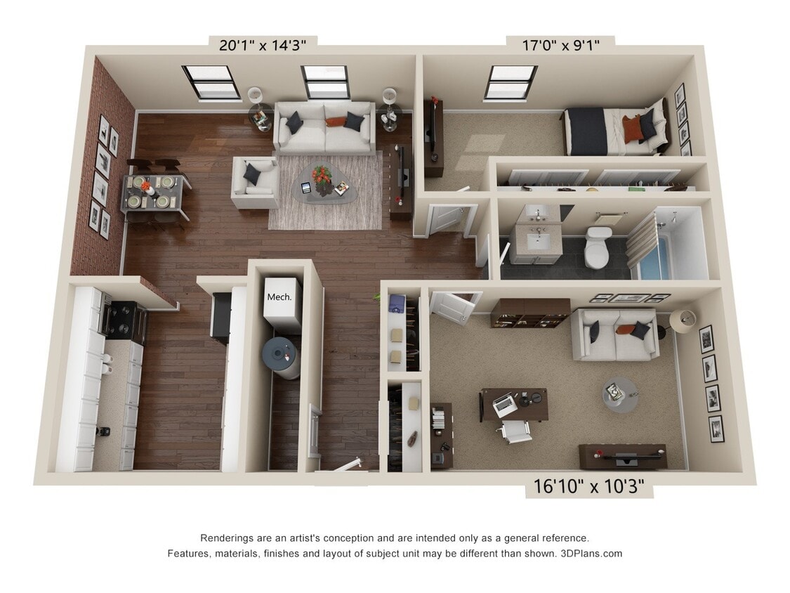 Floor Plan - Classic 1 Bed Cape + Den