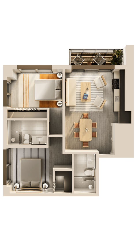 Floor Plan - Ollies Point 2 Bedroom