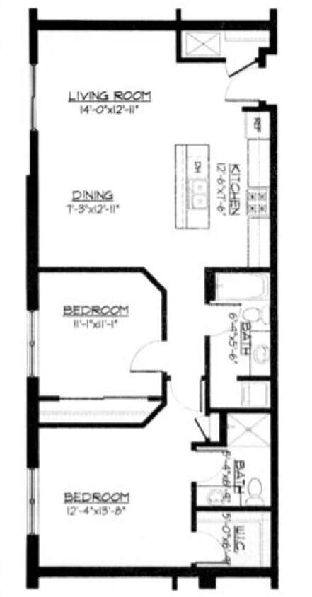 2 Bed / 2 Bath - 1,086 SF - 2 Bed / 2 Bath - 1,086 SF