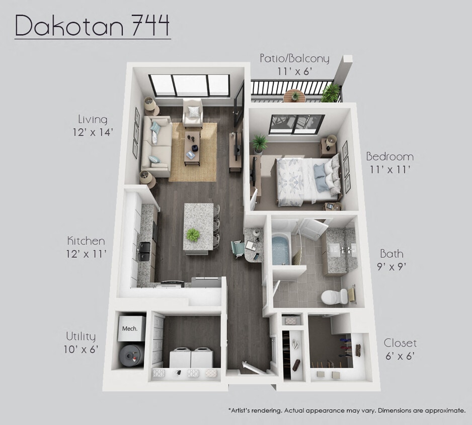 Floor Plan - The Dakotan 744