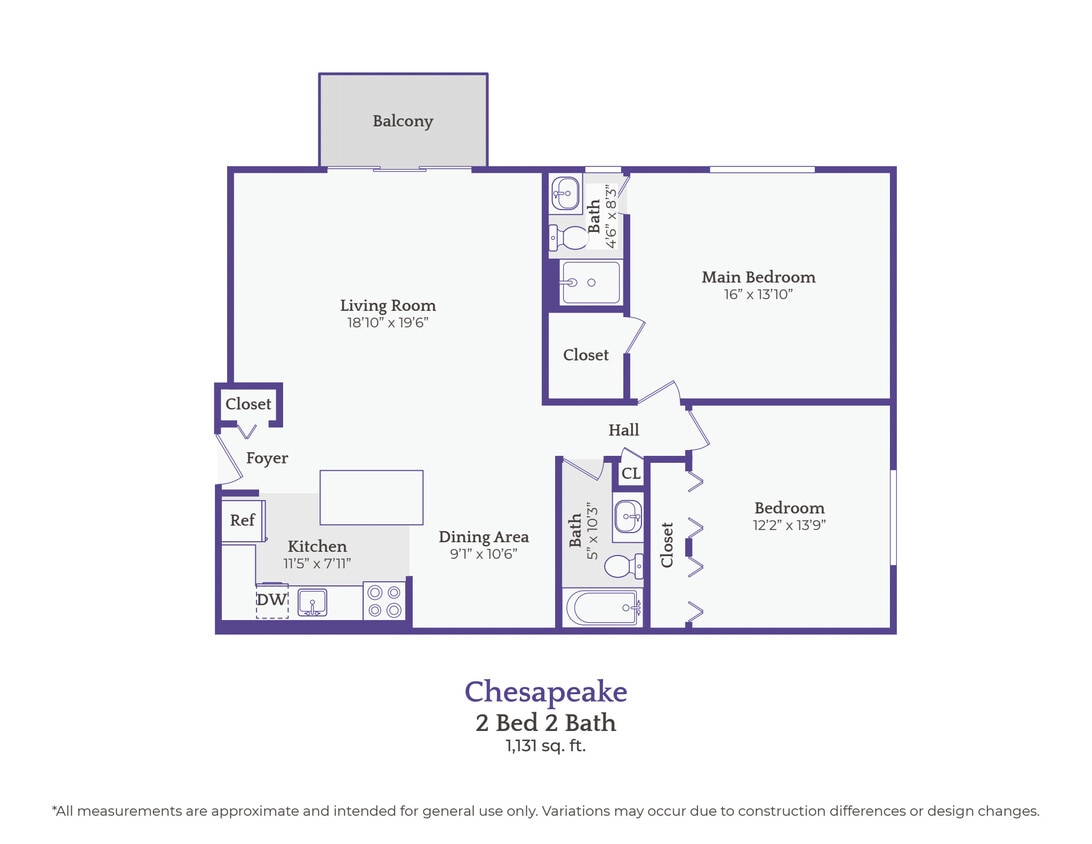 Chesapeake_2Bed2Bath - The Chesapeake-2 bedroom/2 bath