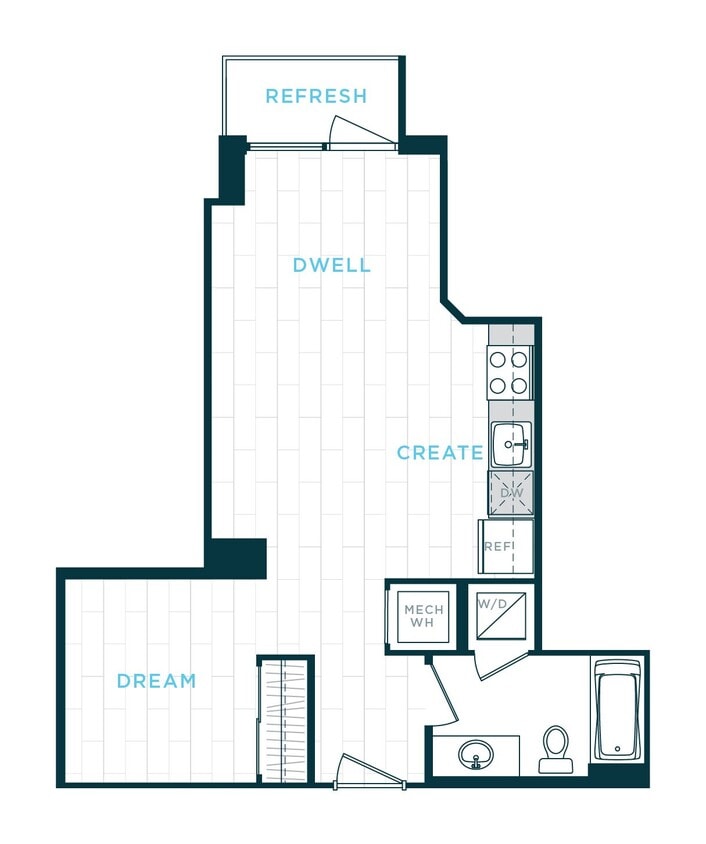 Floor Plan - 1 Bed/1 Bath sl-a01
