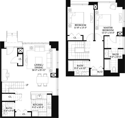 Floor Plan - Asteria Two Bedroom Townhome (2)