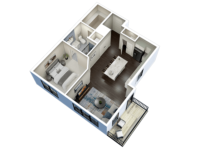 Floor Plan - 1 Bed 1 Bath G