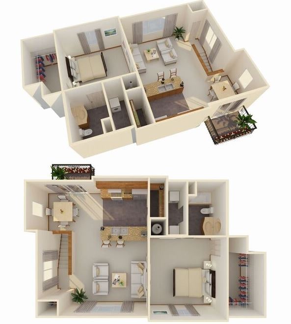Floor Plan - 1 Bed w/ Attached Garage (Price not included)