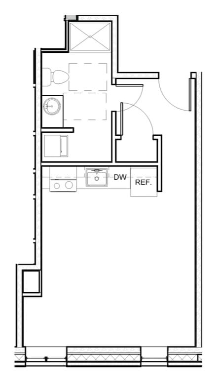 Floor Plan - Studio 213-613