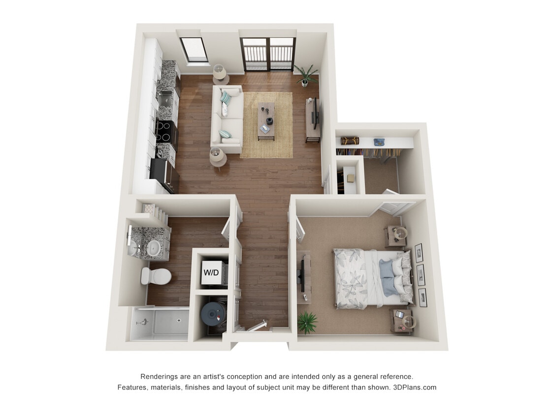 1 Bed Layout 2 - One Bedroom A
