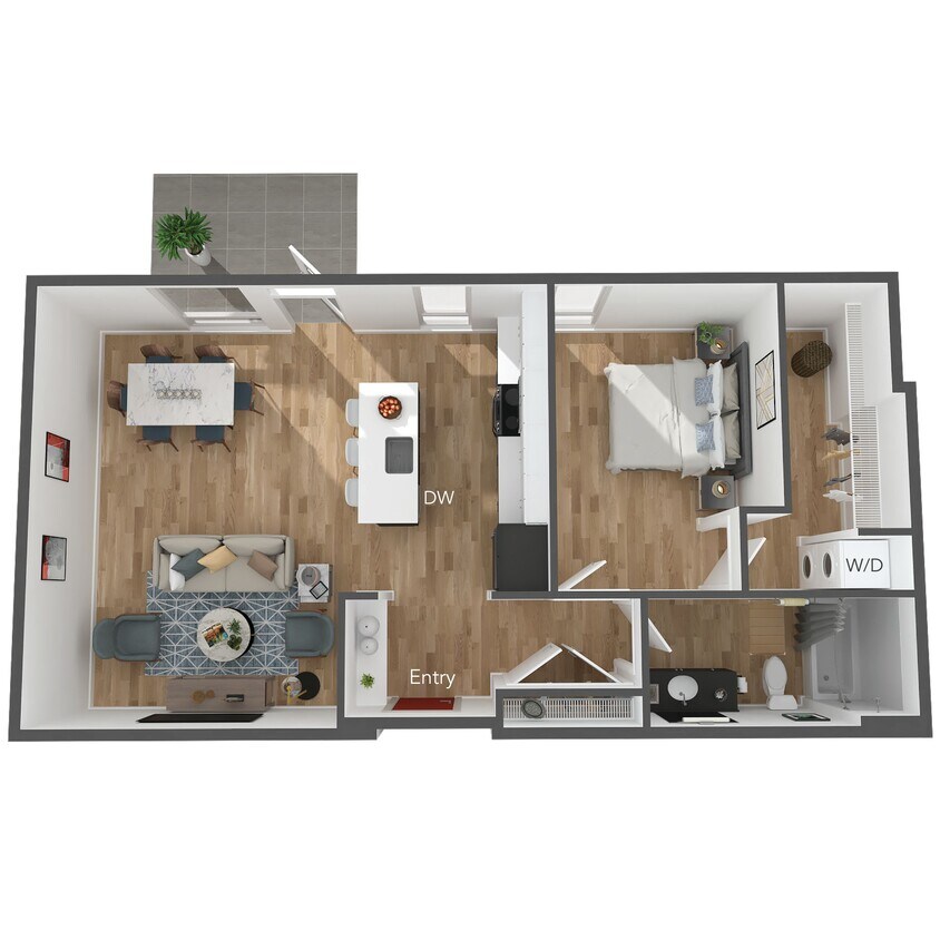 Floor Plan - 1 Bed/1 Bath