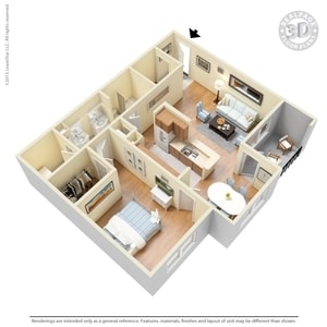 1BR/1BA - 1 Bed 1 Bath 946 SqFt (885 Net)