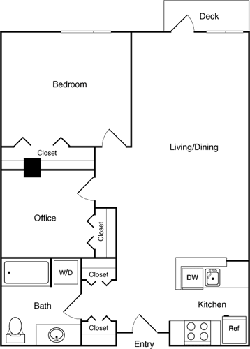 Floor Plan - 1 Bed 312