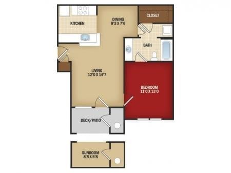 Floor Plan - One Bedroom A