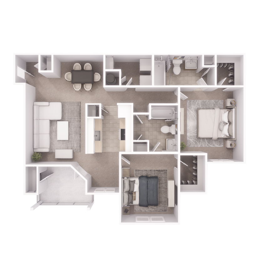 Floor Plan - 2 Bed/ 2 Bath