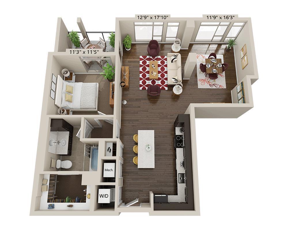 Floor Plan - One Bedroom A1X