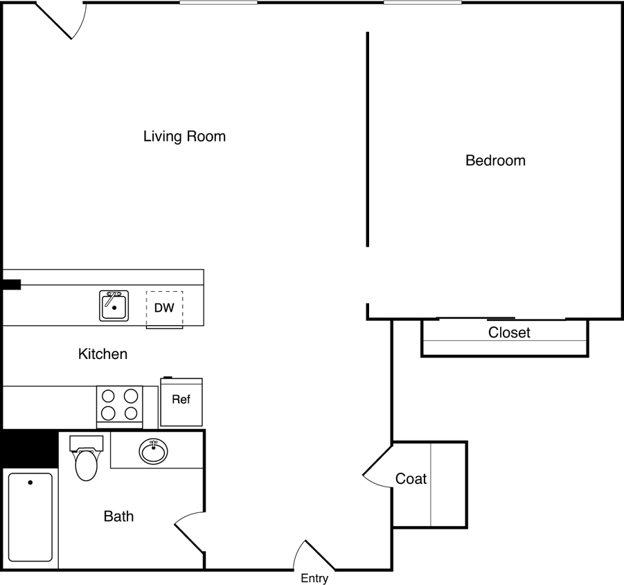 Floor Plan - 1 Bedroom P