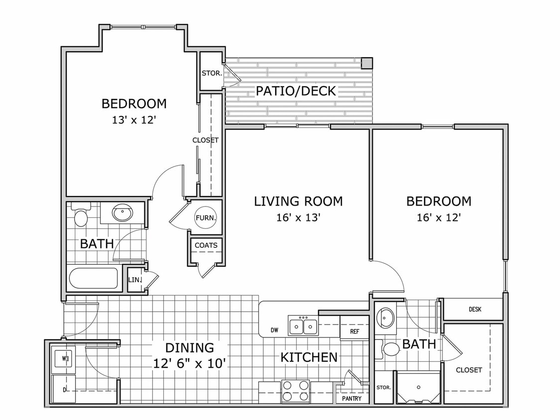 Floor Plan - Furnished 2 Bedroom