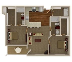 D3 - 2 Bedroom 2 Bath - Rosewood