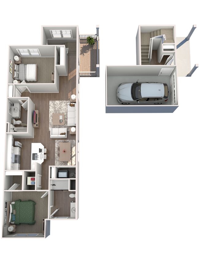 Floor Plan - G - Upstairs 2B.2BR