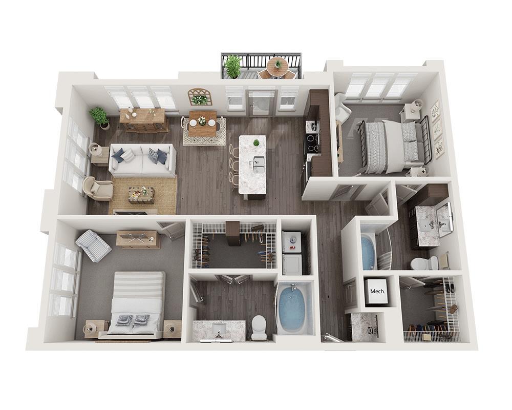 Floor Plan - Two Bedroom B2H