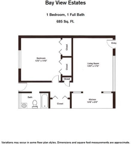 Floor Plan - 1 BR - Terrace