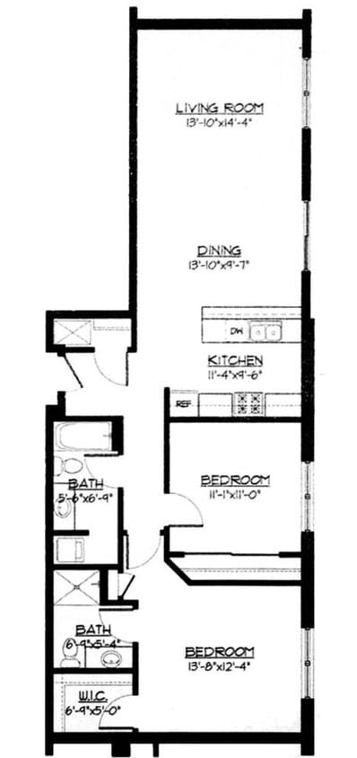 2 Bed / 2 Bath - 1,168 SF - 2 Bed / 2 Bath - 1,168 SF