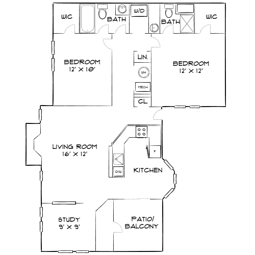 Floor Plan - Design 2B20 with Den