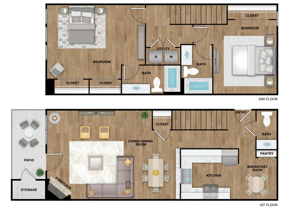 T3_1335 - 2 Bed, 2 Bath B Townhome Upgraded (140% IR)