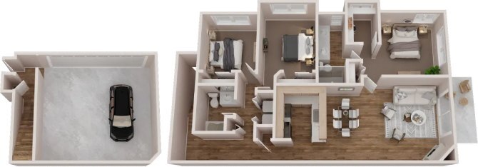 Floor Plan - 3x2 A Renovated