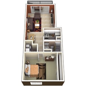1BR/1BA - 1 Bedroom, 1 Bathroom
