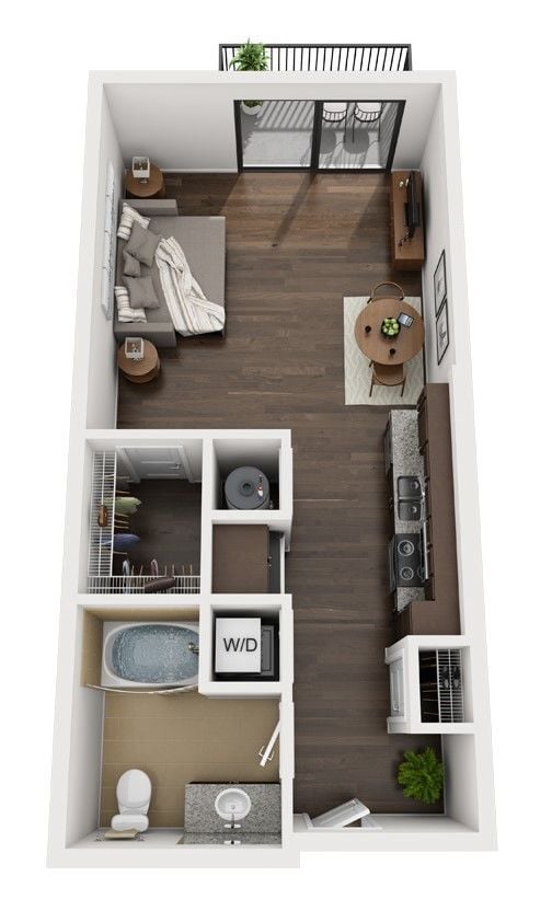 The Four - S2 - 1 Beds - 1 Baths - 557 Sq. ft. - S2