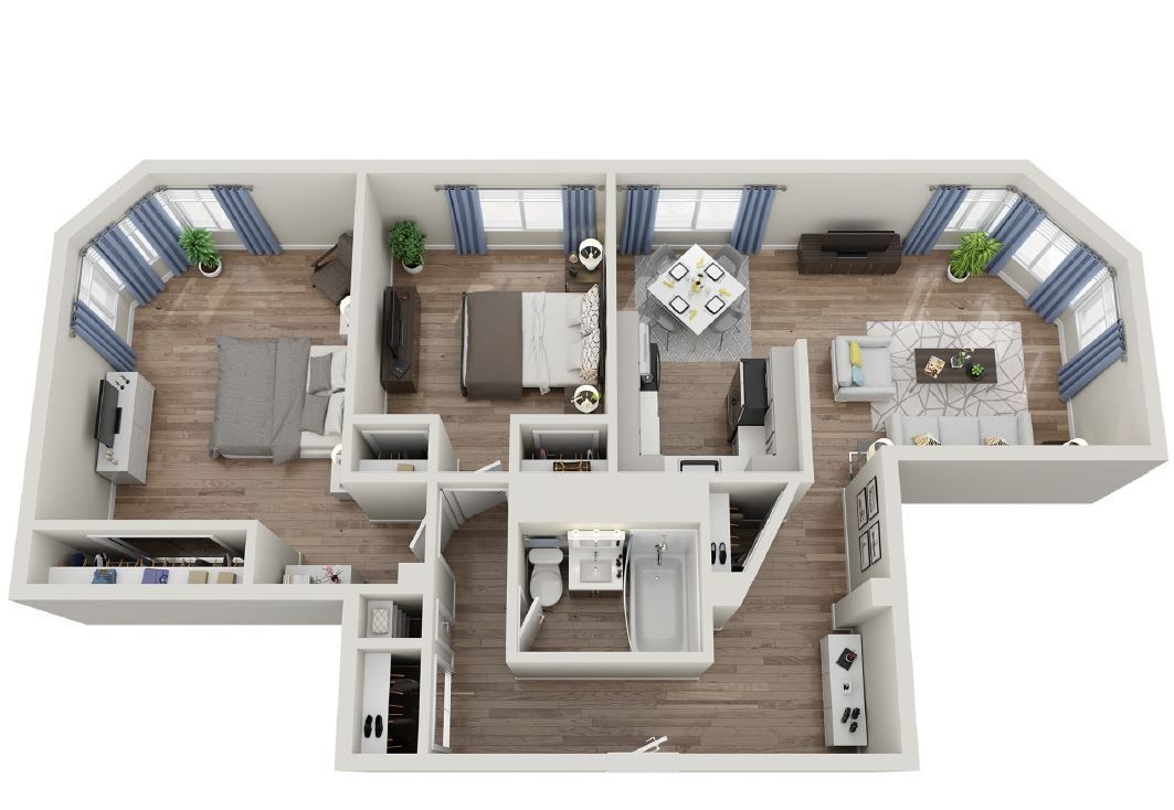 2x1 floor plan Park Plaza - 2x1