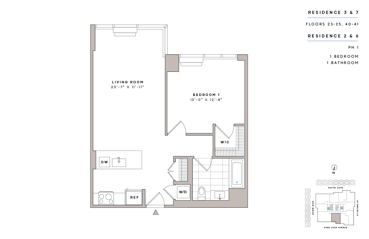 Floor Plan - 1 Bed/1Bath- A11