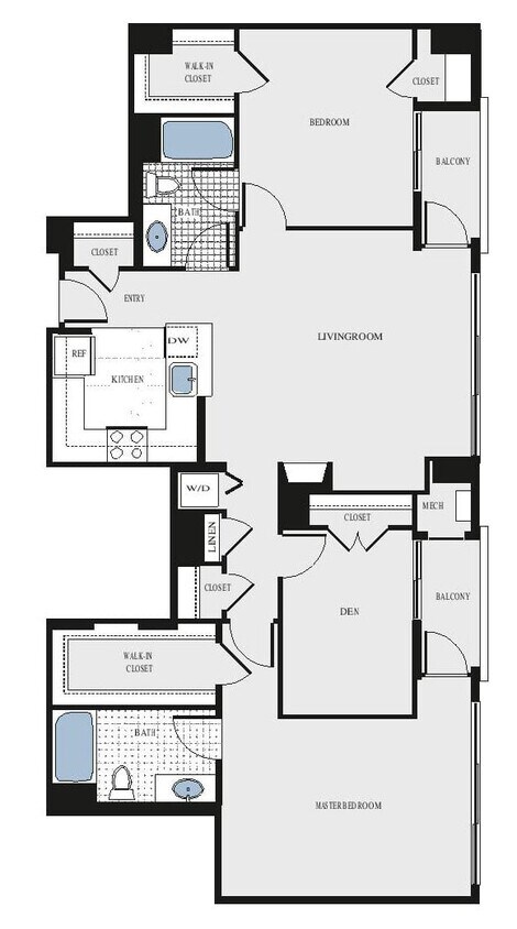 Floor Plan - 3 Bed/2 Bath Den - bcd1