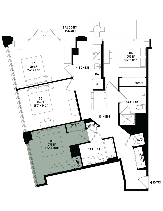 Floor Plan - Co-Living D3-Bedroom 1