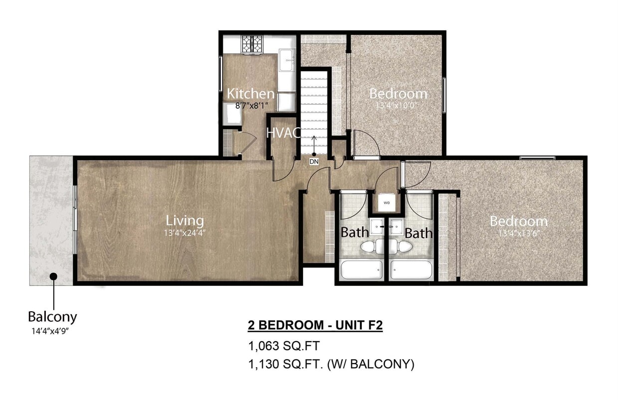 NC - 2 BR, 2 Bath - 2 Bedroom/2 Bath