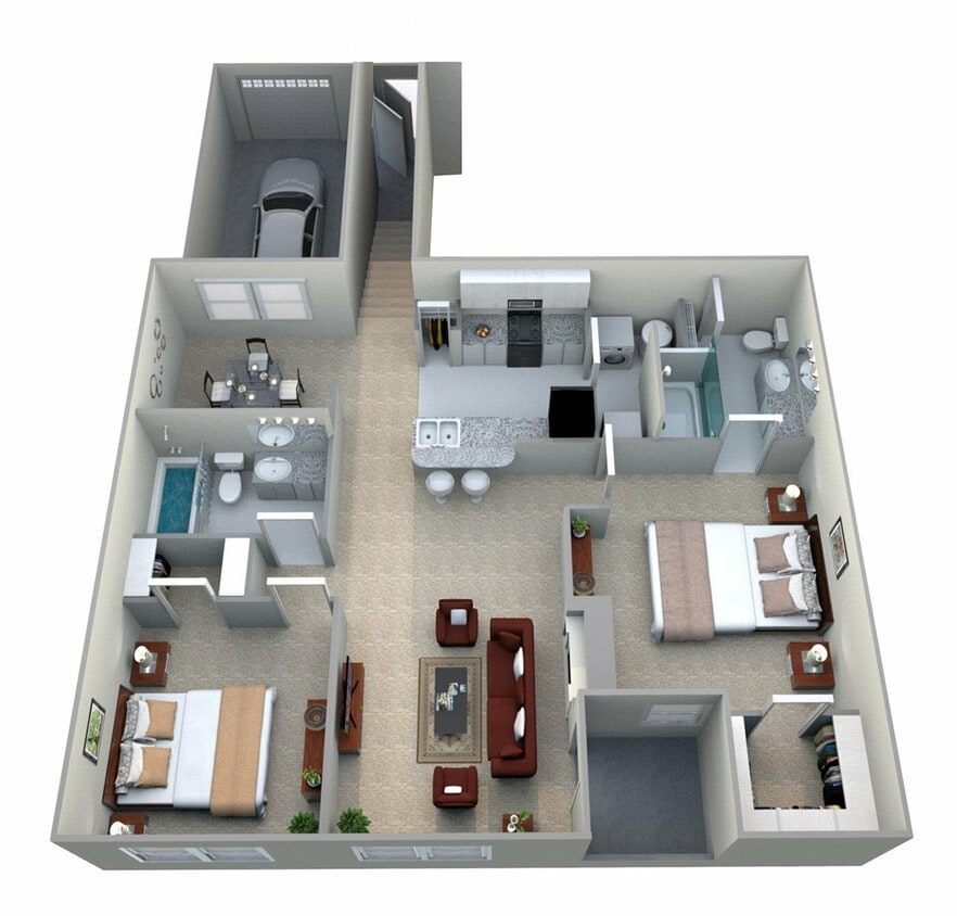 2 Bedroom, 2 Bath (1,145 sqft.) - Gainesway - 2 Bedroom, 2 Bath (1,145 sqft.)