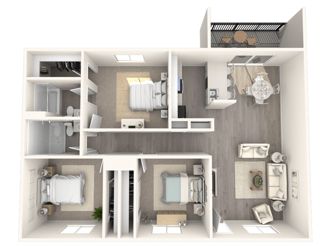 Floor Plan - Renovated 3 Bed 2 Bath